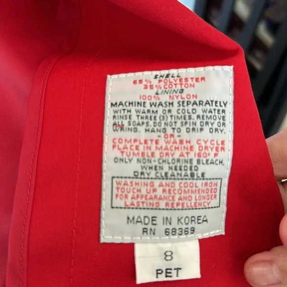 EUC Vintage London Fog Towne Edition Fully Lined Trench Coat Red Size 8 petite - Picture 9 of 16